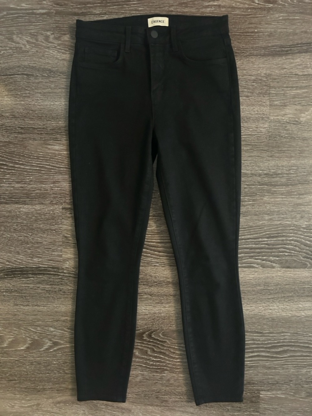 L’Agence “Margot” Black Cropped Skinny Jeans